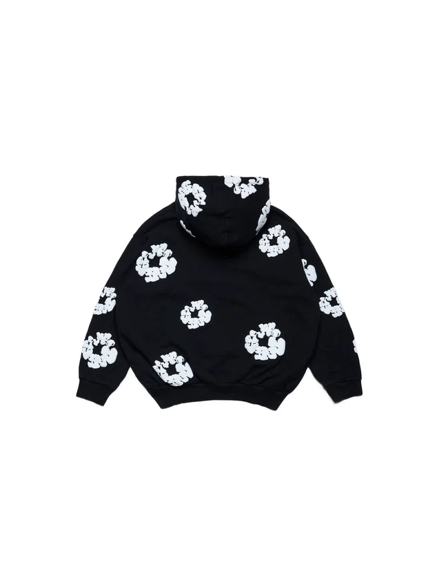 Sweat à capuche zippé « Cotton Wreath Hoodie » pour enfant, noir
