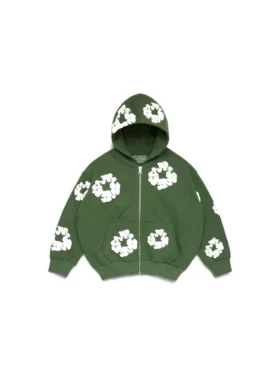 Sweat à capuche zippé « Cotton Wreath Hoodie » pour enfant, vert