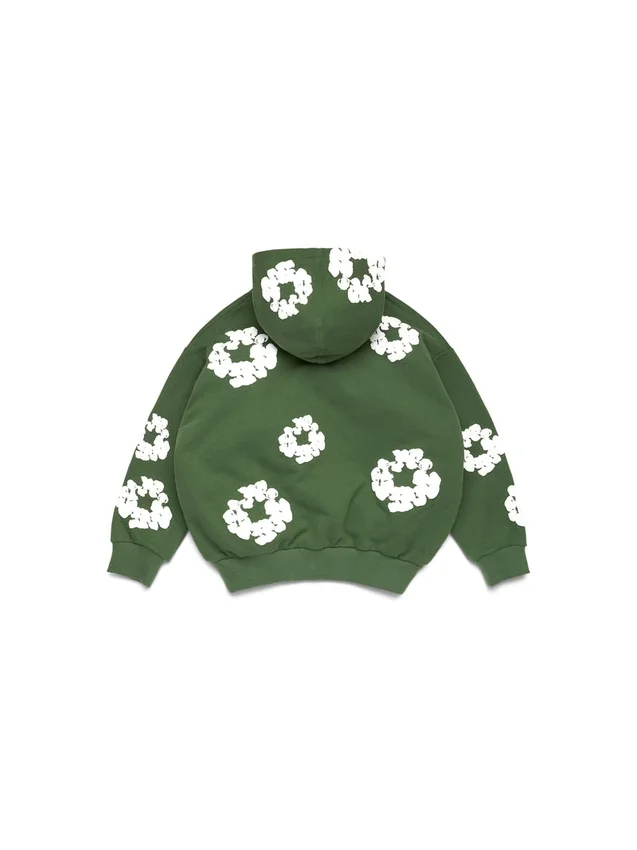 Sweat à capuche zippé « Cotton Wreath Hoodie » pour enfant, vert