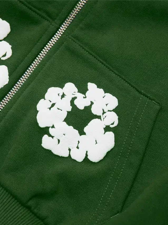 Sweat à capuche zippé « Cotton Wreath Hoodie » pour enfant, vert