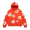 Sweat à capuche zippé « Cotton Wreath » orange foncé