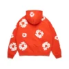Sweat à capuche zippé « Cotton Wreath » orange foncé