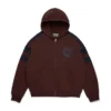 Sweat à capuche zippé à empiècements Denim U marron