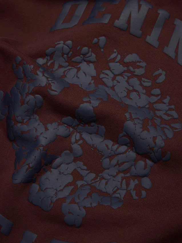 Sweat à capuche zippé à empiècements Denim U marron