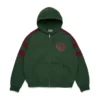 Sweat à capuche zippé à empiècements « Denim U » vert