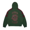 Sweat à capuche zippé à empiècements « Denim U » vert