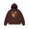 Sweat à capuche zippé « Libertas Crest » marron délavé