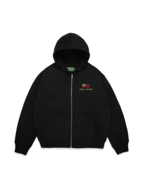 Sweat à capuche zippé Pan-africain noir