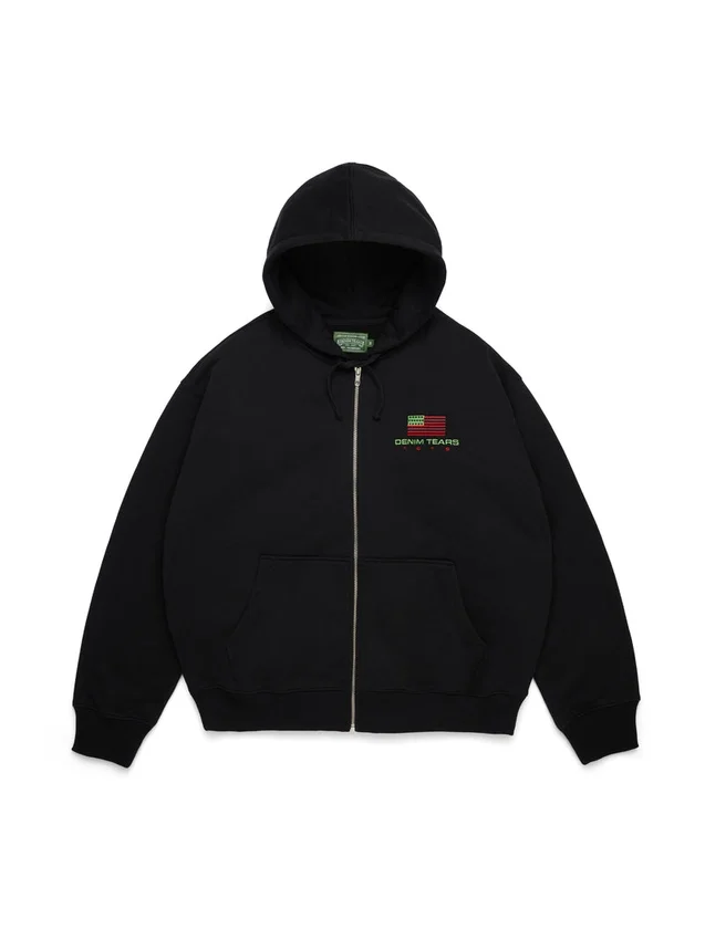 Sweat à capuche zippé Pan-africain noir
