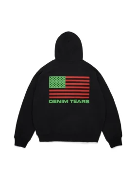 Sweat à capuche zippé Pan-africain noir