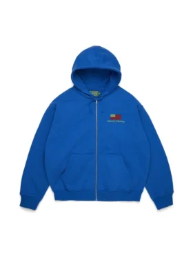 Sweat à capuche zippé « Pan African » bleu