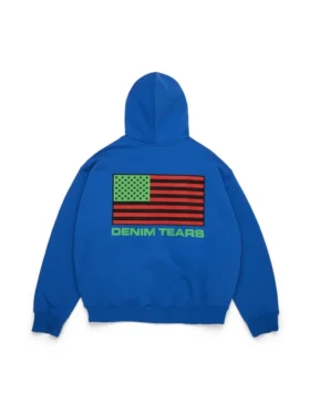 Sweat à capuche zippé « Pan African » bleu