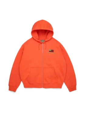 Sweat à capuche zippé panafricain orange