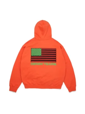 Sweat à capuche zippé panafricain orange