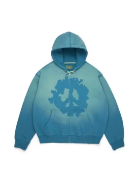 Sweat à capuche zippé « Peace Wreath Knockout » bleu