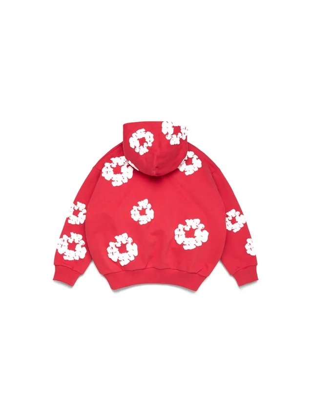 Sweat à capuche zippé pour enfant « Cotton Wreath Hoodie » rouge