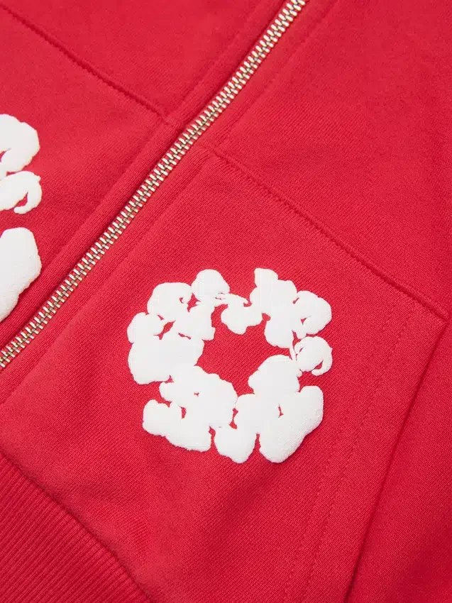 Sweat à capuche zippé pour enfant « Cotton Wreath Hoodie » rouge