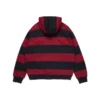 Sweat à capuche zippé à rayures et écusson rouge/bleu marine