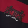 Sweat à capuche zippé à rayures et écusson rouge/bleu marine