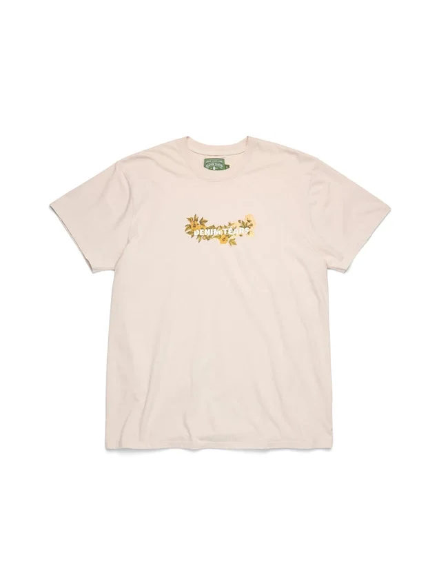 T-shirt « Cotton Floral Logo » beige