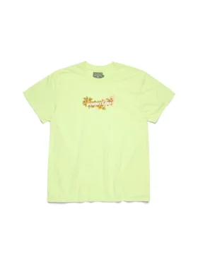 T-shirt « Cotton Floral Logo » vert citron