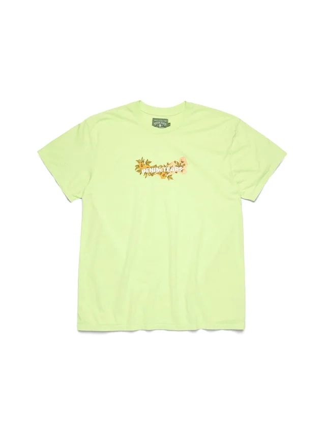 T-shirt « Cotton Floral Logo » vert citron