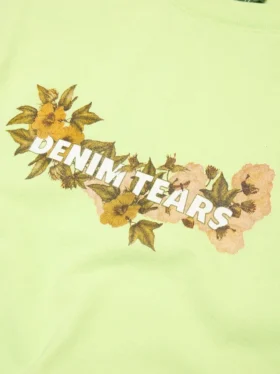 T-shirt « Cotton Floral Logo » vert citron