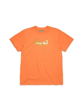 T-shirt en coton à logo floral orange