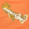 T-shirt en coton à logo floral orange