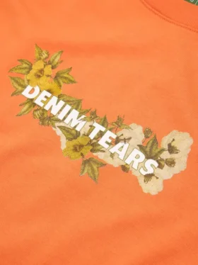 T-shirt en coton à logo floral orange