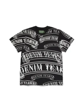 T-shirt noir à imprimé bannière ADG