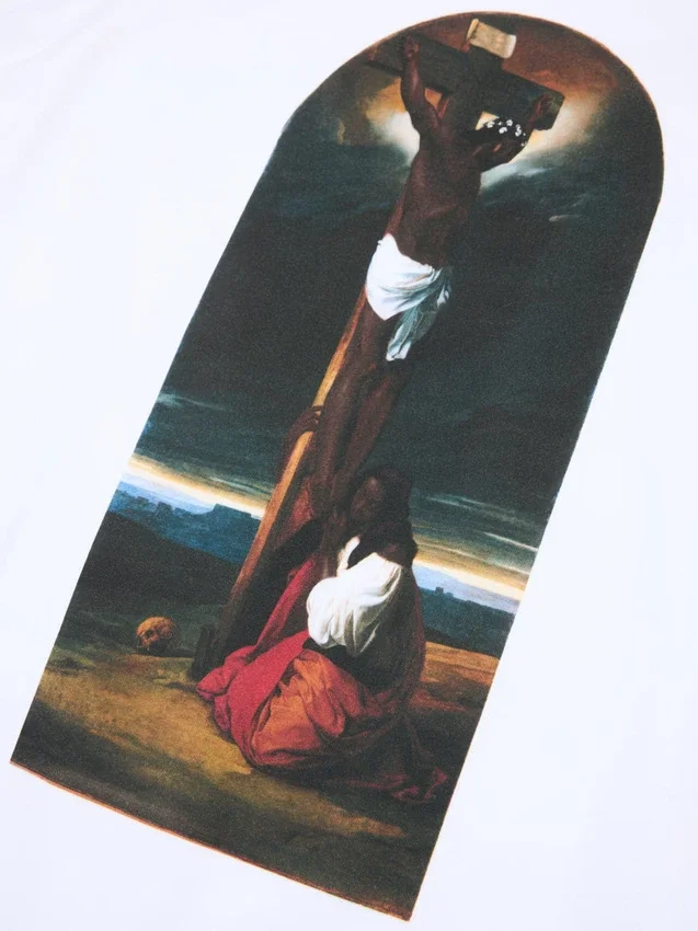 T-shirt « Sainte Marie-Madeleine au pied de la croix » – Blanc