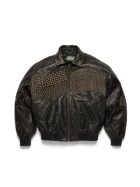 Veste en cuir cloutée Libertas
