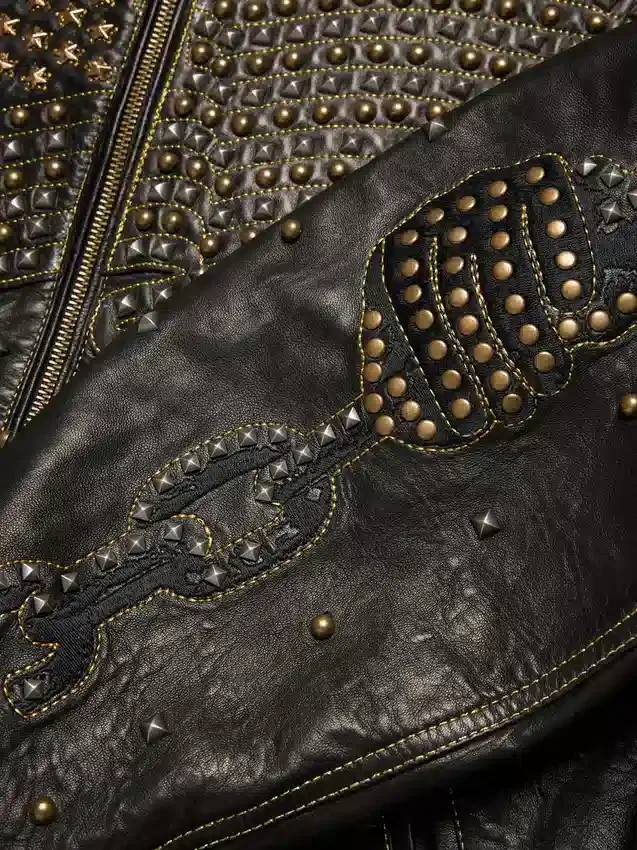 Veste en cuir cloutée Libertas