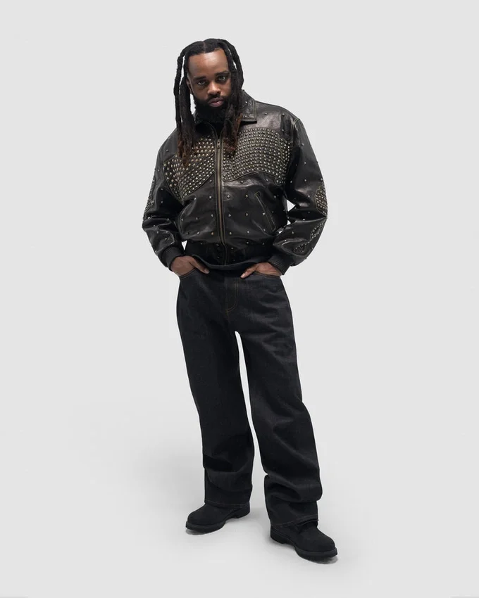 Veste en cuir cloutée Libertas