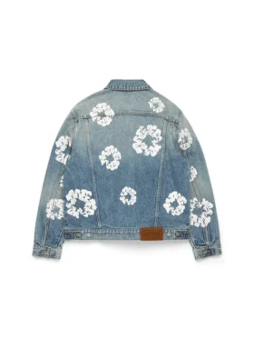 Veste en Denim « Cotton Wreath » délavage clair