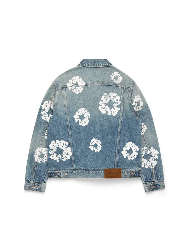 Veste en Denim « Cotton Wreath » délavage clair