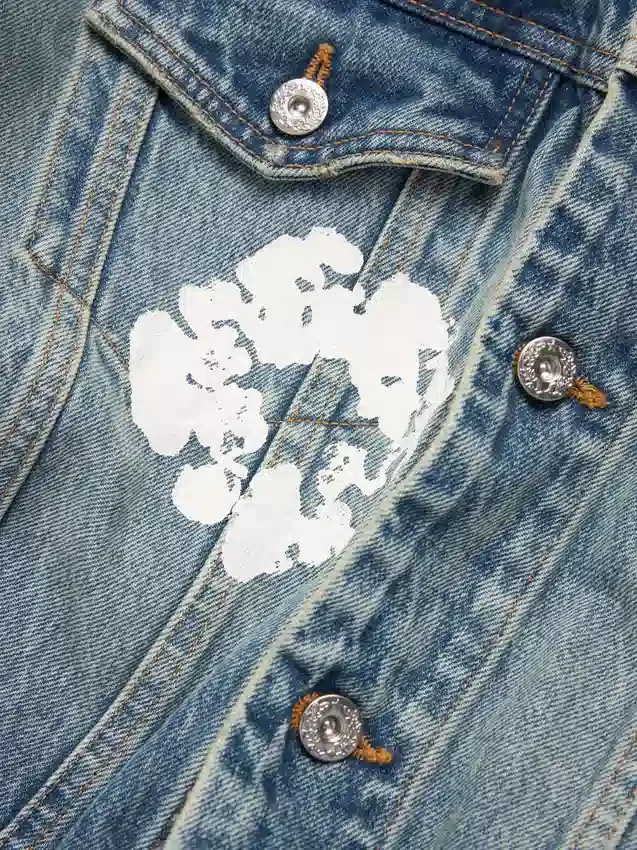 Veste en Denim « Cotton Wreath » délavage clair
