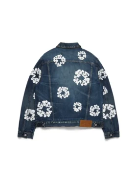 Veste en Denim « Cotton Wreath » délavage foncé