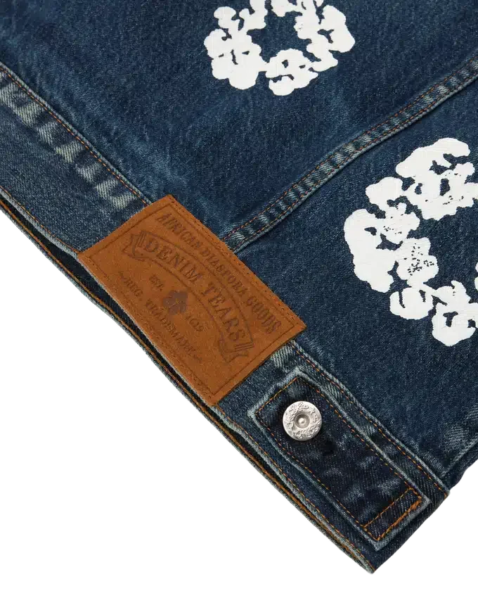 Veste en Denim « Cotton Wreath » délavage foncé