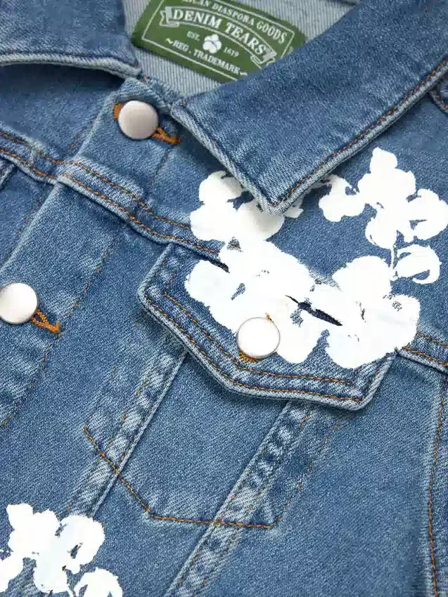 Veste en Denim « Cotton Wreath » pour enfant, indigo clair