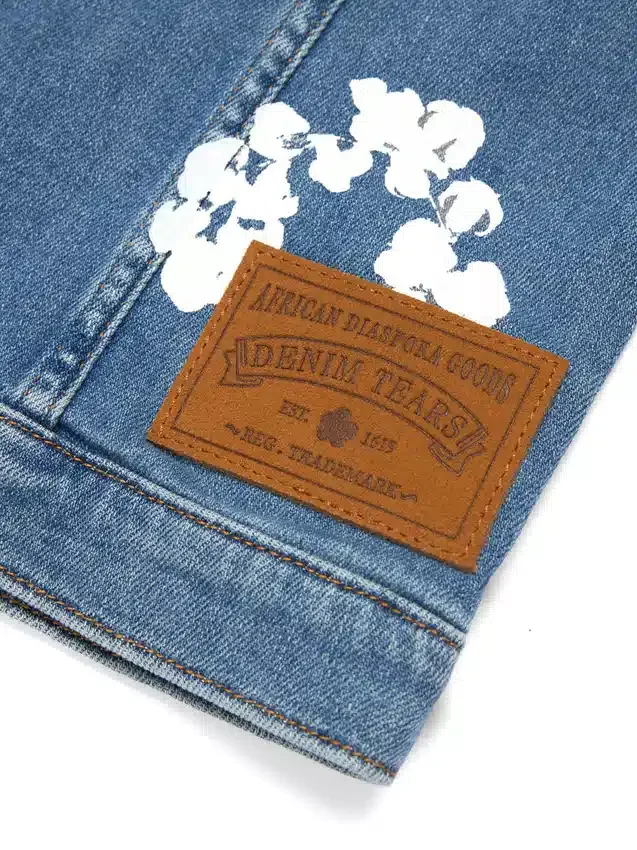 Veste en Denim « Cotton Wreath » pour enfant, indigo clair