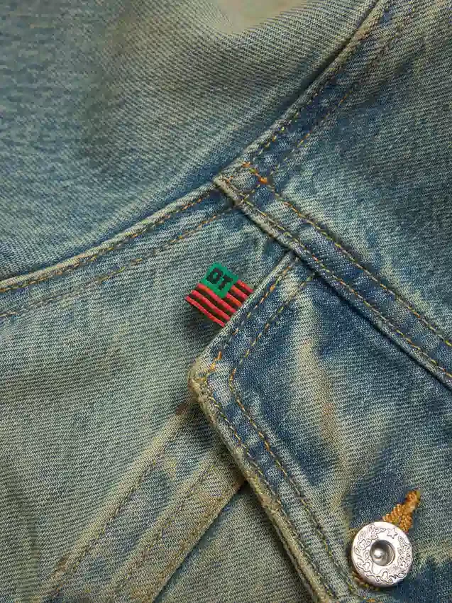 Veste en Denim délavage sale