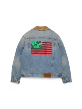 Veste en Denim « Flag » délavage clair