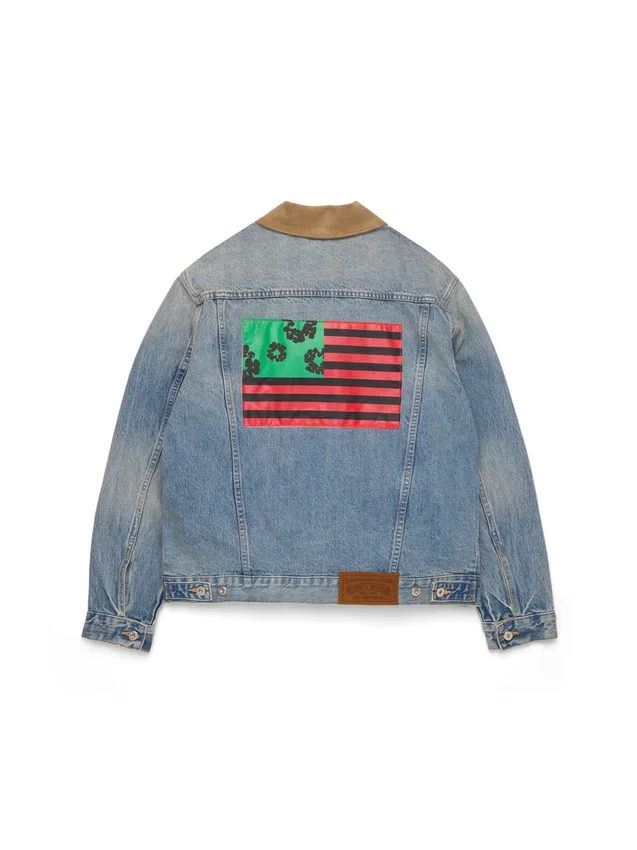 Veste en Denim « Flag » délavage clair