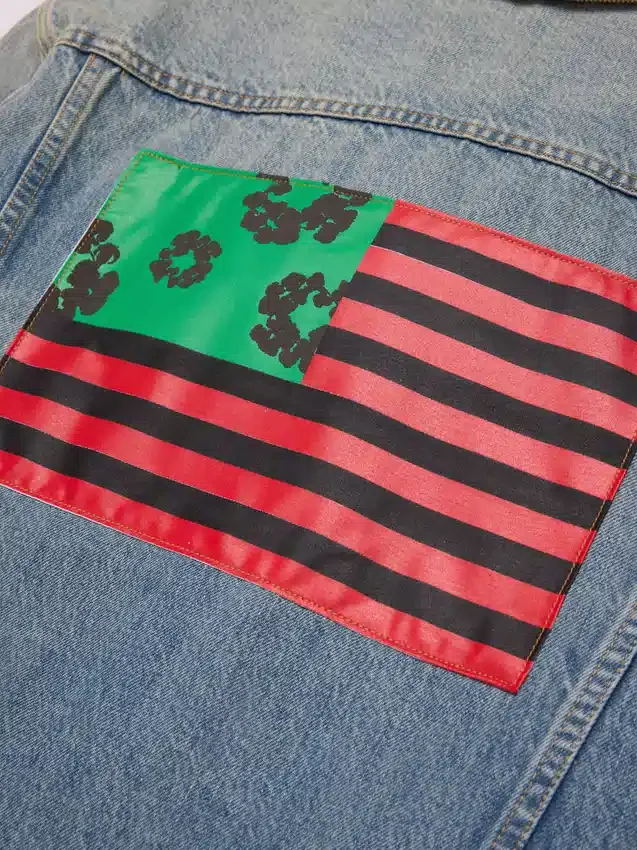 Veste en Denim « Flag » délavage clair