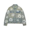 Veste en Denim « Studded Cotton Wreath » délavage sale